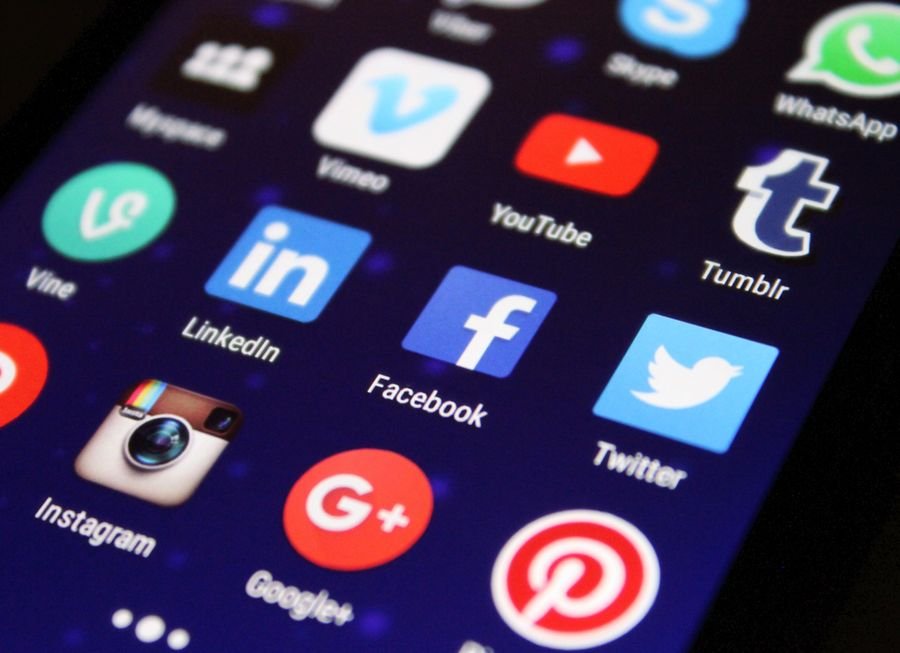 Social media apps on a smartphone screen